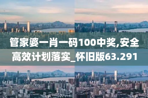 管家婆一肖一码100中奖,安全高效计划落实_怀旧版63.291