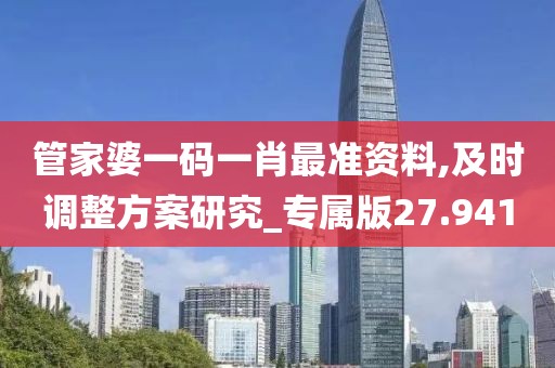 管家婆一码一肖最准资料,及时调整方案研究_专属版27.941
