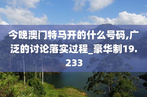 今晚澳门特马开的什么号码,广泛的讨论落实过程_豪华制19.233