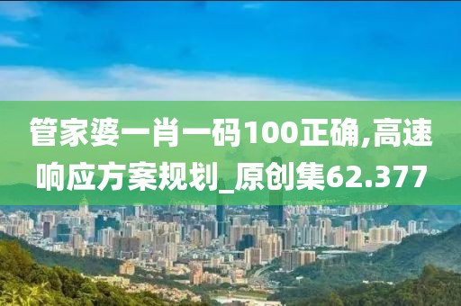 管家婆一肖一码100正确,高速响应方案规划_原创集62.377