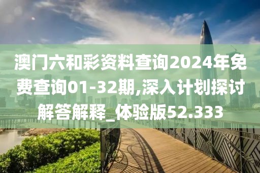 澳门六和彩资料查询2024年免费查询01-32期,深入计划探讨解答解释_体验版52.333