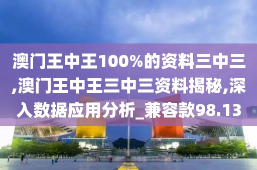 澳门王中王100%的资料三中三,澳门王中王三中三资料揭秘,深入数据应用分析_兼容款98.13