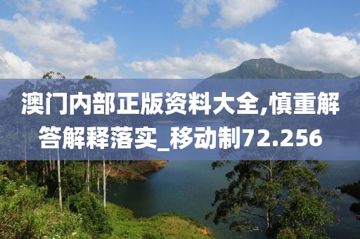 澳门内部正版资料大全,慎重解答解释落实_移动制72.256