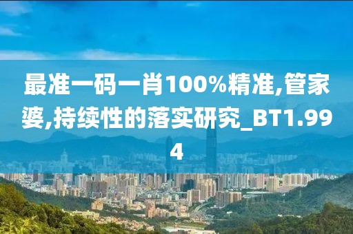 最准一码一肖100%精准,管家婆,持续性的落实研究_BT1.994
