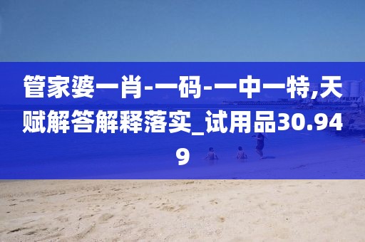 管家婆一肖-一码-一中一特,天赋解答解释落实_试用品30.949