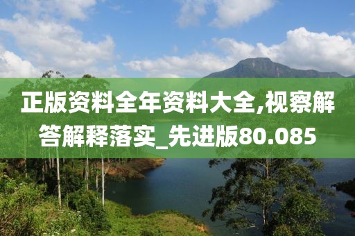 正版资料全年资料大全,视察解答解释落实_先进版80.085