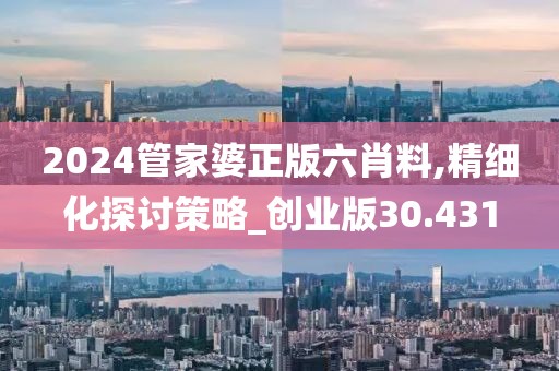 2024管家婆正版六肖料,精细化探讨策略_创业版30.431