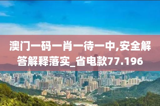 澳门一码一肖一待一中,安全解答解释落实_省电款77.196