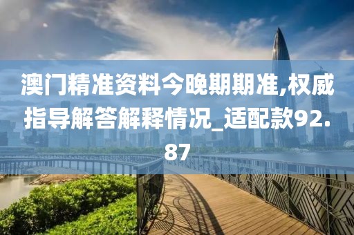 澳门精准资料今晚期期准,权威指导解答解释情况_适配款92.87