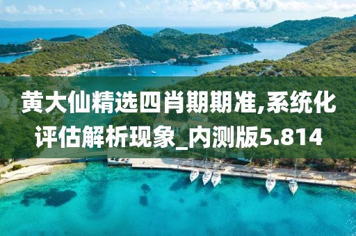 黄大仙精选四肖期期准,系统化评估解析现象_内测版5.814