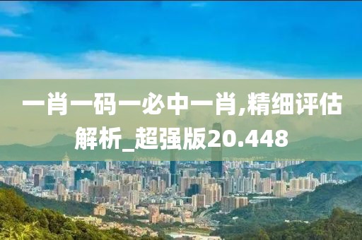一肖一码一必中一肖,精细评估解析_超强版20.448