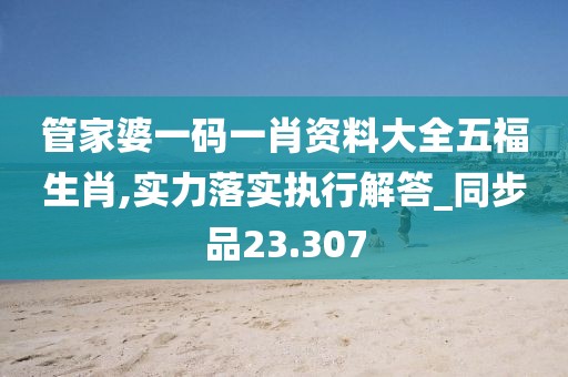 管家婆一码一肖资料大全五福生肖,实力落实执行解答_同步品23.307