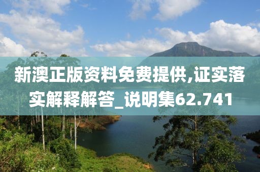 新澳正版资料免费提供,证实落实解释解答_说明集62.741