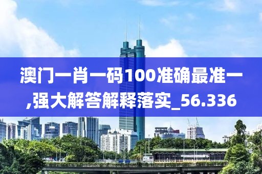 澳门一肖一码100准确最准一,强大解答解释落实_56.336
