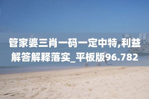 管家婆三肖一码一定中特,利益解答解释落实_平板版96.782