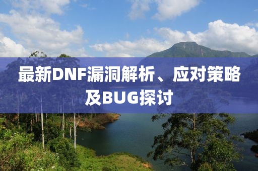 最新DNF漏洞解析、应对策略及BUG探讨