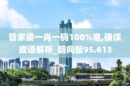 管家婆一肖一码100%准,确保成语解析_朝向版95.613