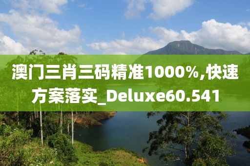 澳门三肖三码精准1000%,快速方案落实_Deluxe60.541