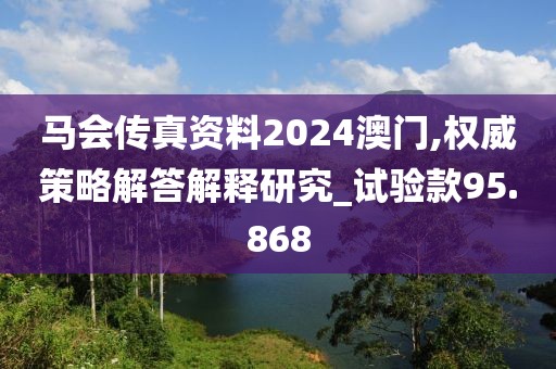 马会传真资料2024澳门,权威策略解答解释研究_试验款95.868