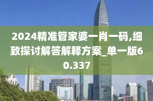 2024精准管家婆一肖一码,细致探讨解答解释方案_单一版60.337
