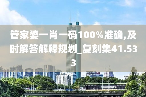 管家婆一肖一码100%准确,及时解答解释规划_复刻集41.533