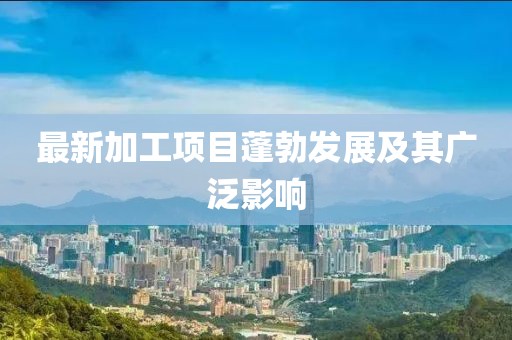 最新加工项目蓬勃发展及其广泛影响