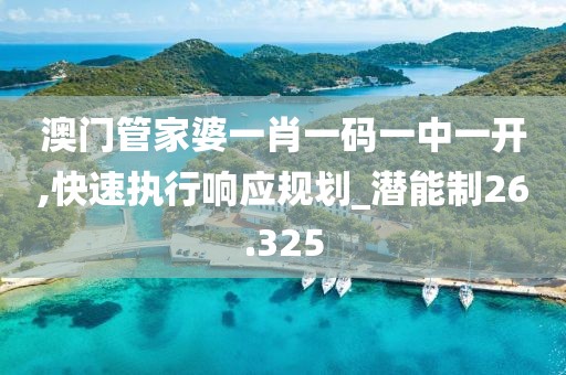 澳门管家婆一肖一码一中一开,快速执行响应规划_潜能制26.325