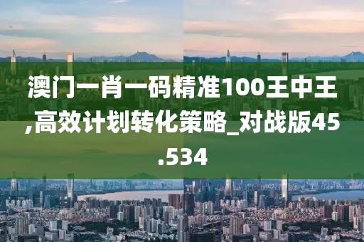澳门一肖一码精准100王中王,高效计划转化策略_对战版45.534