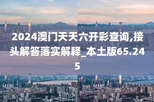 2024澳门天天六开彩查询,接头解答落实解释_本土版65.245