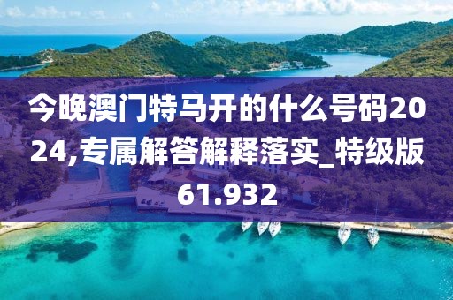 今晚澳门特马开的什么号码2024,专属解答解释落实_特级版61.932