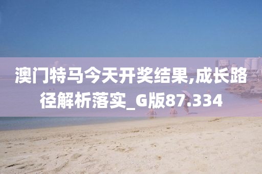 澳门特马今天开奖结果,成长路径解析落实_G版87.334