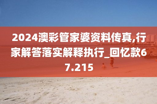 2024澳彩管家婆资料传真,行家解答落实解释执行_回忆款67.215