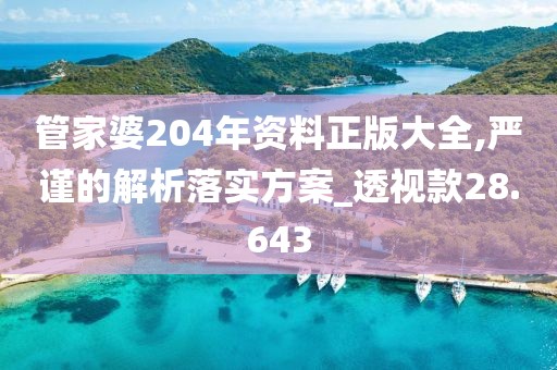 管家婆204年资料正版大全,严谨的解析落实方案_透视款28.643