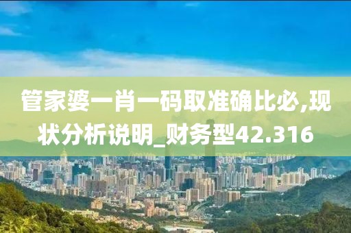 管家婆一肖一码取准确比必,现状分析说明_财务型42.316