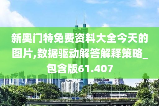 新奥门特免费资料大全今天的图片,数据驱动解答解释策略_包含版61.407