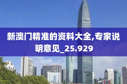 新澳门精准的资料大全,专家说明意见_25.929