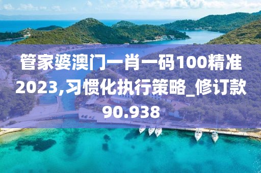 管家婆澳门一肖一码100精准2023,习惯化执行策略_修订款90.938