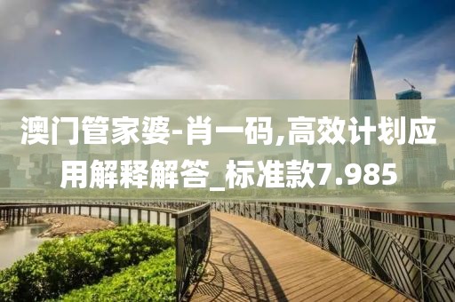 澳门管家婆-肖一码,高效计划应用解释解答_标准款7.985