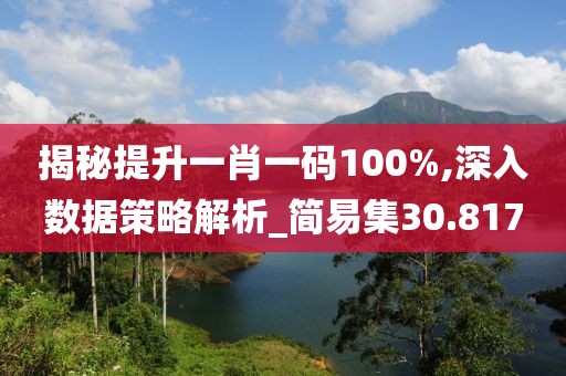 揭秘提升一肖一码100%,深入数据策略解析_简易集30.817