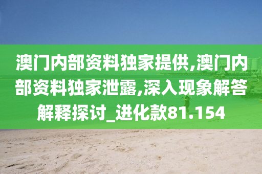 澳门内部资料独家提供,澳门内部资料独家泄露,深入现象解答解释探讨_进化款81.154