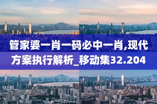 管家婆一肖一码必中一肖,现代方案执行解析_移动集32.204