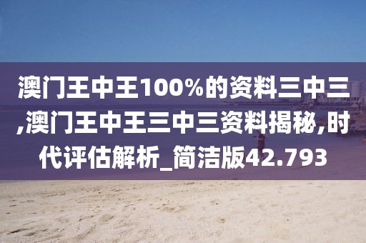 澳门王中王100%的资料三中三,澳门王中王三中三资料揭秘,时代评估解析_简洁版42.793