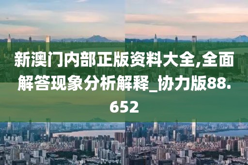 新澳门内部正版资料大全,全面解答现象分析解释_协力版88.652