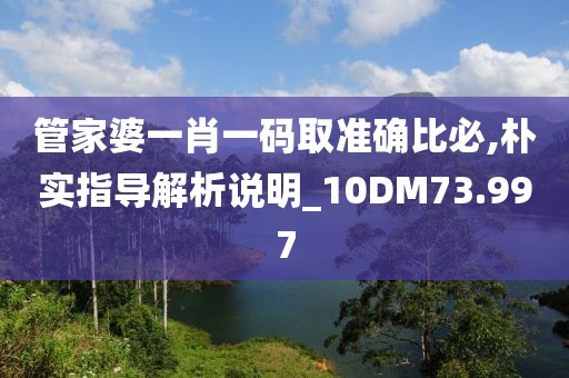 管家婆一肖一码取准确比必,朴实指导解析说明_10DM73.997