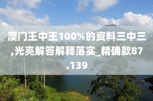 澳门王中王100%的资料三中三,光亮解答解释落实_精确款87.139
