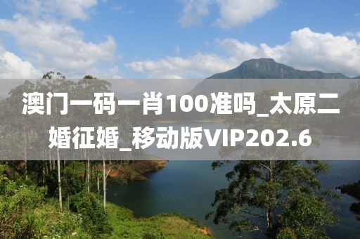 澳门一码一肖100准吗_太原二婚征婚_移动版VIP202.6
