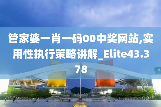 管家婆一肖一码00中奖网站,实用性执行策略讲解_Elite43.378