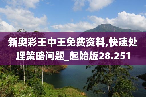 新奥彩王中王免费资料,快速处理策略问题_起始版28.251