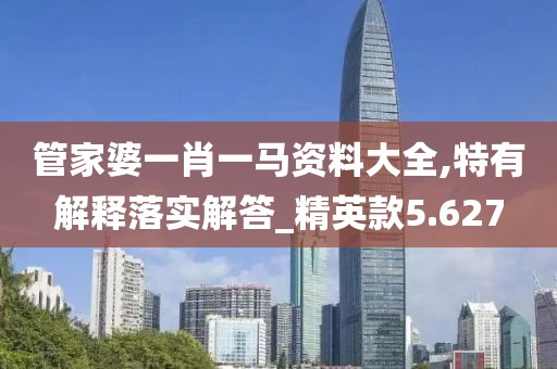 管家婆一肖一马资料大全,特有解释落实解答_精英款5.627