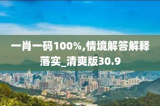 一肖一码100%,情境解答解释落实_清爽版30.9